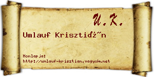Umlauf Krisztián névjegykártya